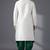 White embroidered dupion silk kurta set