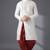 White embroidered dupion silk kurta set