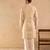 Beige embroidered tissue kurta set