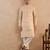 Beige embroidered tissue kurta set