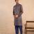 Blue woven chanderi kurta set