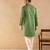Green woven chanderi kurta set