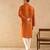 Rust embroidered silk kurta set