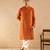 Rust embroidered silk kurta set
