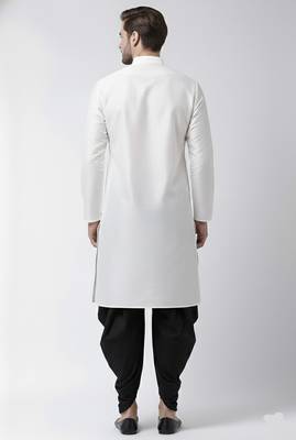 White embroidered dupion silk kurta set 2