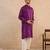 Purple embroidered silk kurta set