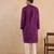 Purple embroidered silk kurta set