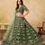 Green Embroidered Sequins Work Art Silk Lehenga Choli With Dupatta