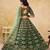 Green Embroidered Sequins Work Art Silk Lehenga Choli With Dupatta