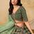 Green Embroidered Sequins Work Art Silk Lehenga Choli With Dupatta