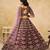 Wine Embroidered Sequins Work Art Silk Lehenga Choli For Women