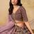 Wine Embroidered Sequins Work Art Silk Lehenga Choli For Women