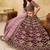 Wine Embroidered Sequins Work Art Silk Lehenga Choli For Women