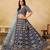 Navy Blue Embroidered Sequins Work Art Silk Lehenga Choli Party Wear Style