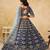 Navy Blue Embroidered Sequins Work Art Silk Lehenga Choli Party Wear Style