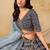 Navy Blue Embroidered Sequins Work Art Silk Lehenga Choli Party Wear Style