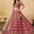 Rani-Pink Embroidered Sequins Work Art Silk Lehenga Choli