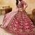 Rani-Pink Embroidered Sequins Work Art Silk Lehenga Choli