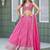 Rani-Pink Embroidered Sequins Work Taby Silk  Lehenga Choli with Dupatta