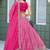 Rani-Pink Embroidered Sequins Work Taby Silk  Lehenga Choli with Dupatta
