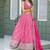 Rani-Pink Embroidered Sequins Work Taby Silk  Lehenga Choli with Dupatta