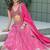 Rani-Pink Embroidered Sequins Work Taby Silk  Lehenga Choli with Dupatta