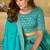 Sea Green Embroidered Sequins Work Taby Silk  Lehenga Choli