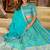 Sea Green Embroidered Sequins Work Taby Silk  Lehenga Choli