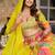 Yellow Embroidered Sequins Work Taby Silk  Lehenga Choli with Dupatta