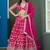 Rani-Pink Embroidered Sequins Work Dolla Silk Jaccaurd Lehenga Choli