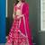 Rani-Pink Embroidered Sequins Work Dolla Silk Jaccaurd Lehenga Choli