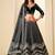 Black Embroidered Sequins Work Ice Velvet Lehenga Choli For Women