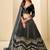 Black Embroidered Sequins Work Ice Velvet Lehenga Choli For Women