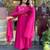 pink embroidered chanderi straight kurta set with chinon dupatta