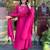 pink embroidered chanderi straight kurta set with chinon dupatta
