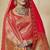 red bridal silk blend saree wih jharkans with blouse fabric