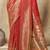 red bridal silk blend saree wih jharkans with blouse fabric