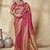 rani pink bridal silk blend saree wih jharkans with blouse fabric