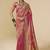 rani pink bridal silk blend saree wih jharkans with blouse fabric