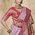 lavender bridal silk blend saree wih jharkans with blouse fabric