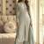 Light grey georgette embroidered beads work palazzo suit