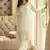 Off white georgette embroidered beads work palazzo suit