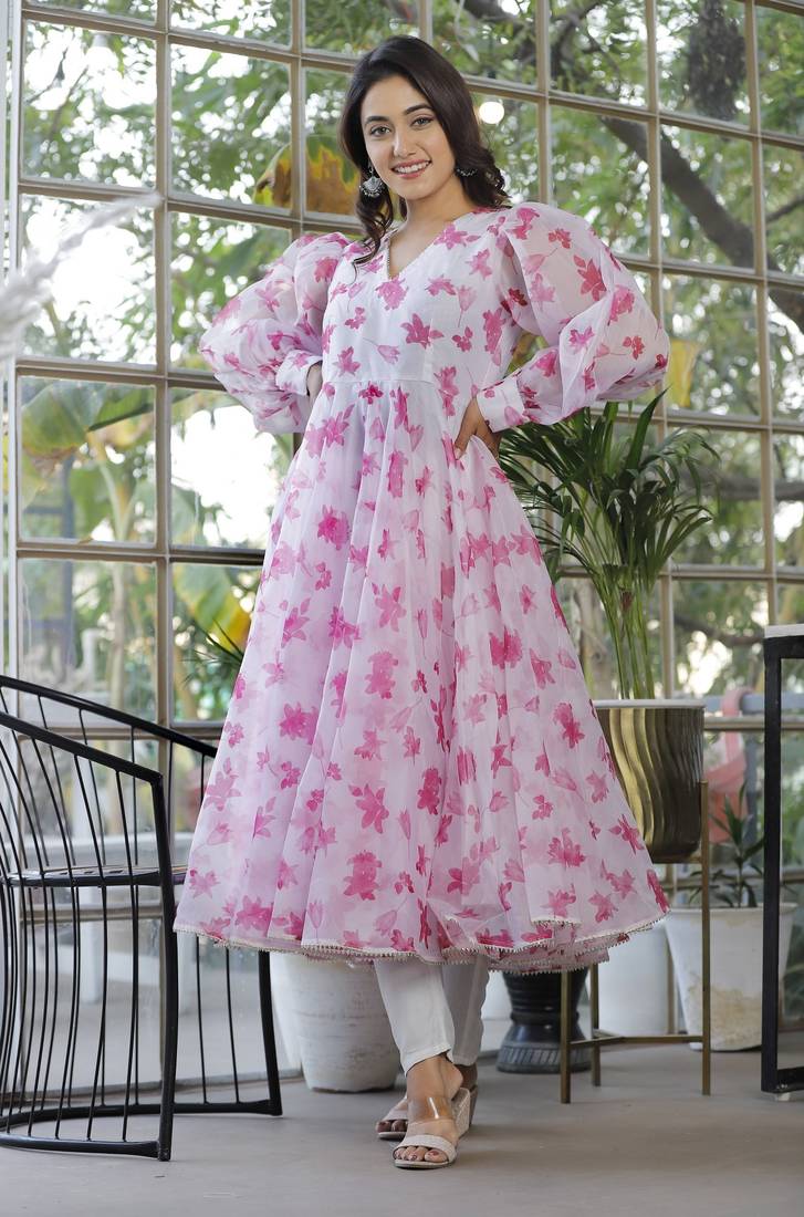 Dusty green paisley anarkali suits