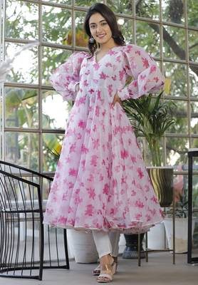 Short hunter green anarkali set 6
