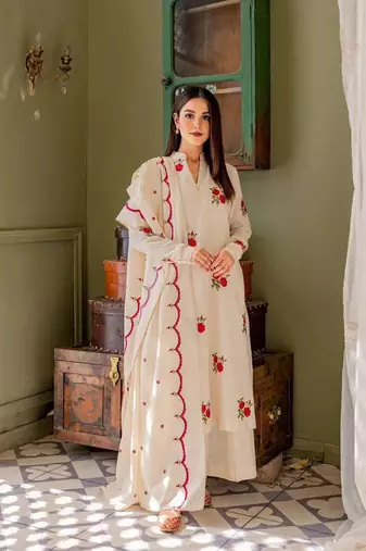 Cotton Flower Printed Kurta Palazzo and Dupatta 3pc set for summer