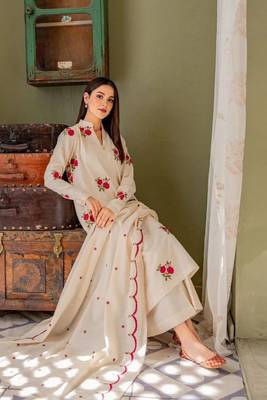Cotton Flower Printed Kurta Palazzo and Dupatta 3pc set for summer 3