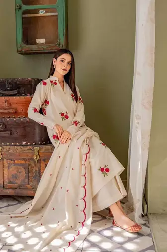 Cotton Flower Printed Kurta Palazzo and Dupatta 3pc set for summer
