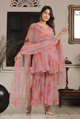 Misty pink sharara set 1