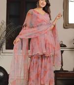 Misty pink sharara set