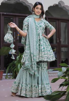 Spider green sharara set 1